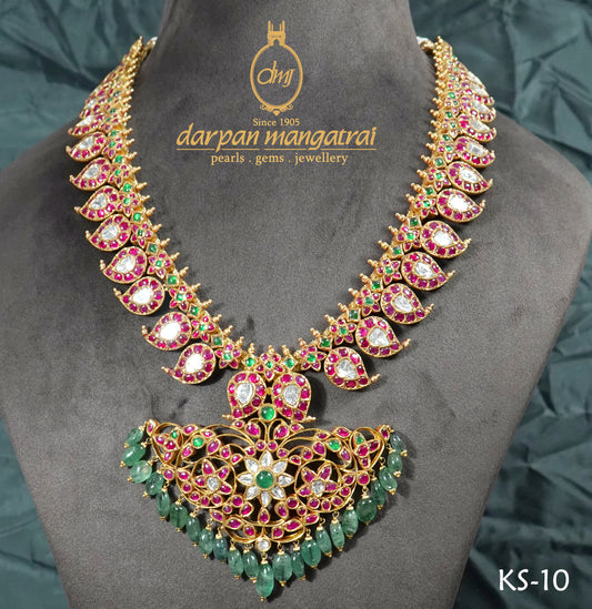 Vintage Ruby And Emerald Mango Necklace