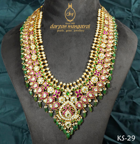 Designer Ruby And Emerald Necklace