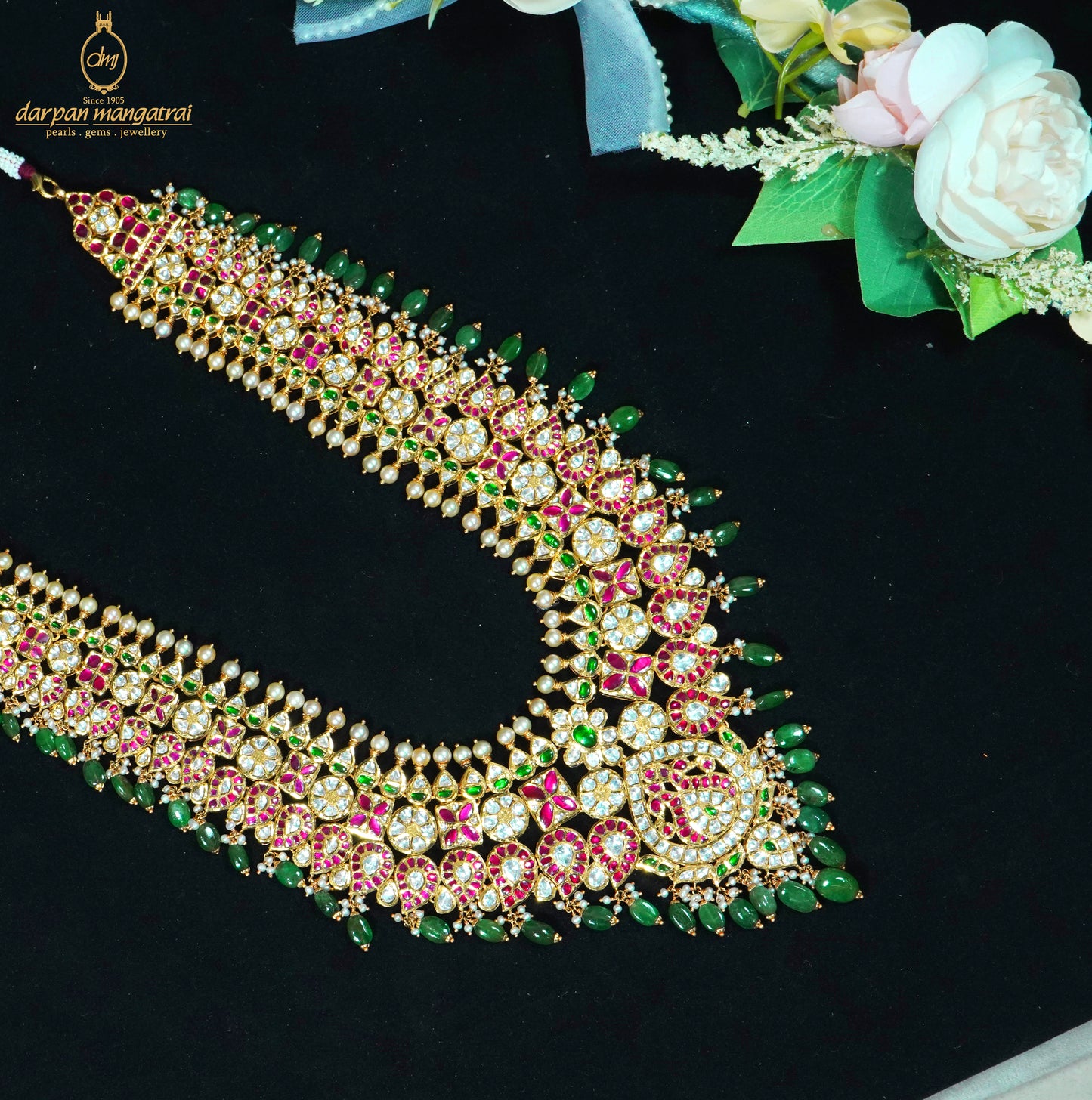 Designer Ruby And Emerald Necklace