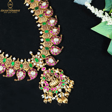 laxmi Devi Gold Antique Kundan Necklace