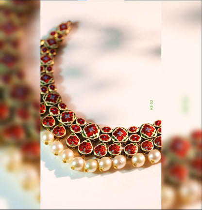 Ornate Polki Gold Kundan Necklace