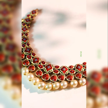Ornate Polki Gold Kundan Necklace