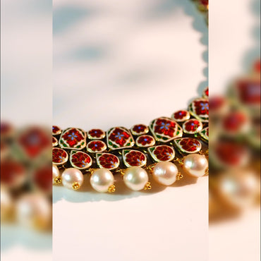 Ornate Polki Gold Kundan Necklace