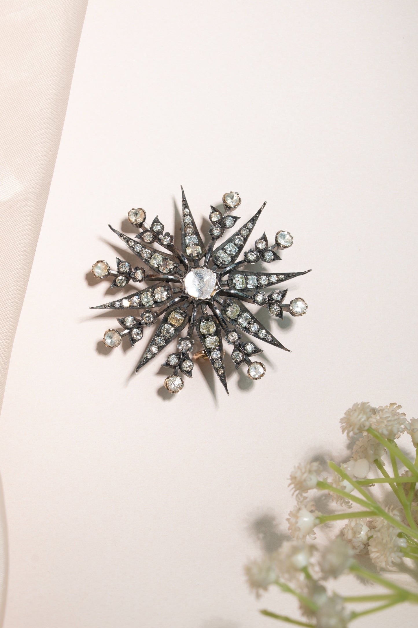 Celestial Starburst Diamond Brooch