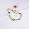 Natural Emerald Beads and 7.0-8.0mm Golden Akoya Saltwater Pearls Necklace Set - A Quality