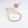 Natural Ruby and 7.0-8.0mm Golden Akoya Saltwater Pearls Necklace Set - A Quality