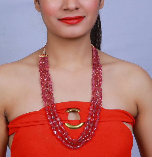 Natural Ruby Beads Necklace