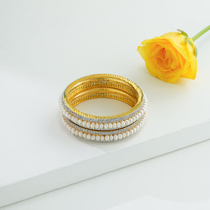 Precious WhiteStone Freshwater Pearl Bangle