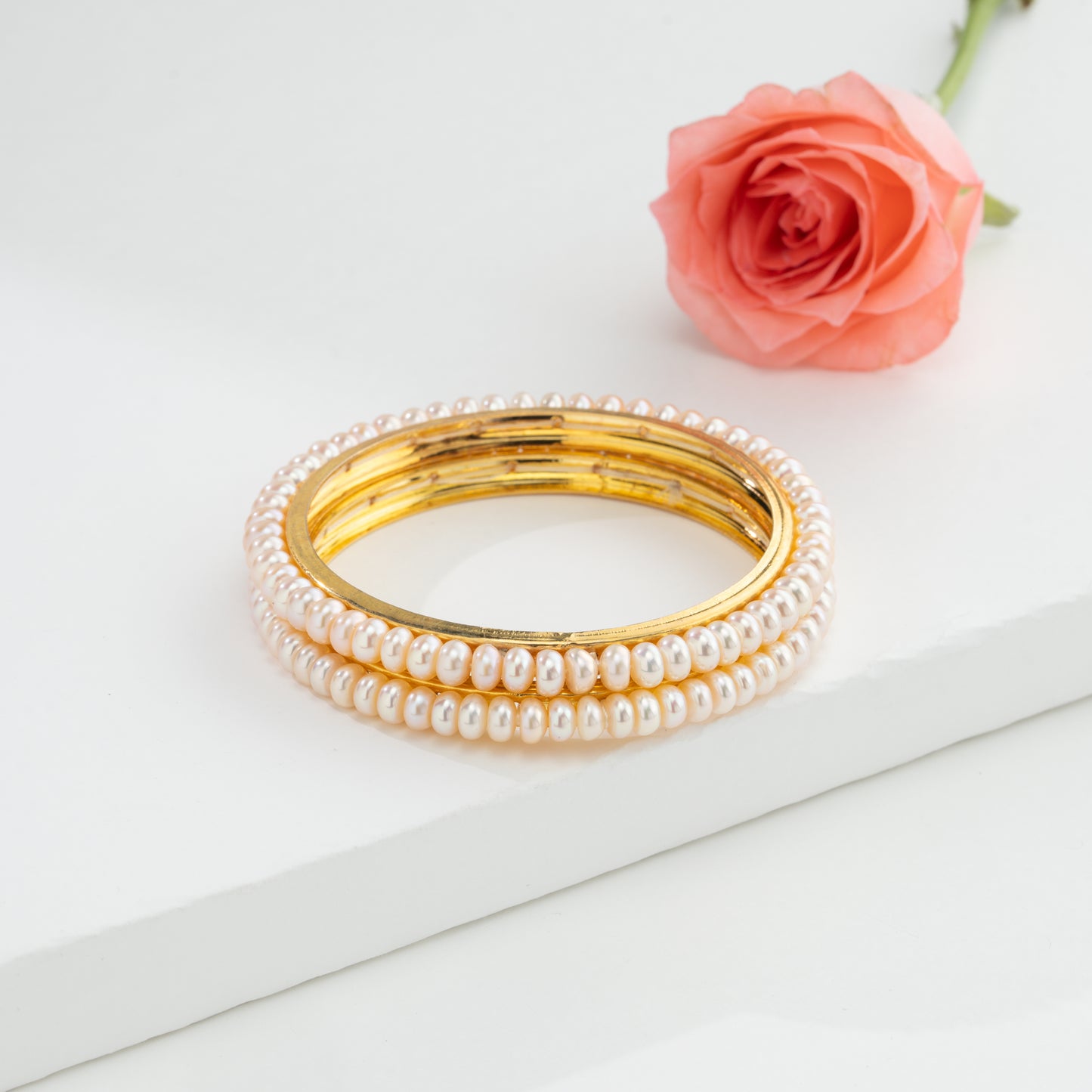 Superior Pink Freshwater Pearl Bangle