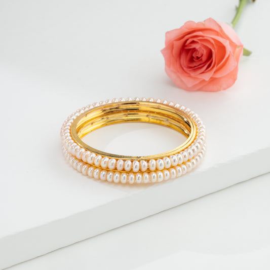 Superior Pink Freshwater Pearl Bangle