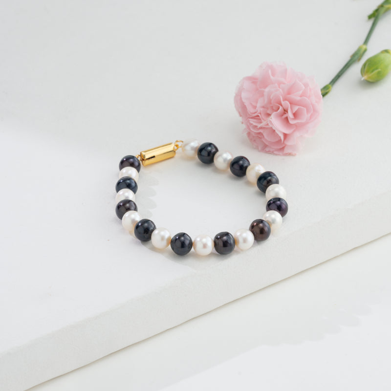 7.0-8.0mm Multicolor Near Round Freshwater Pearl Bracelet