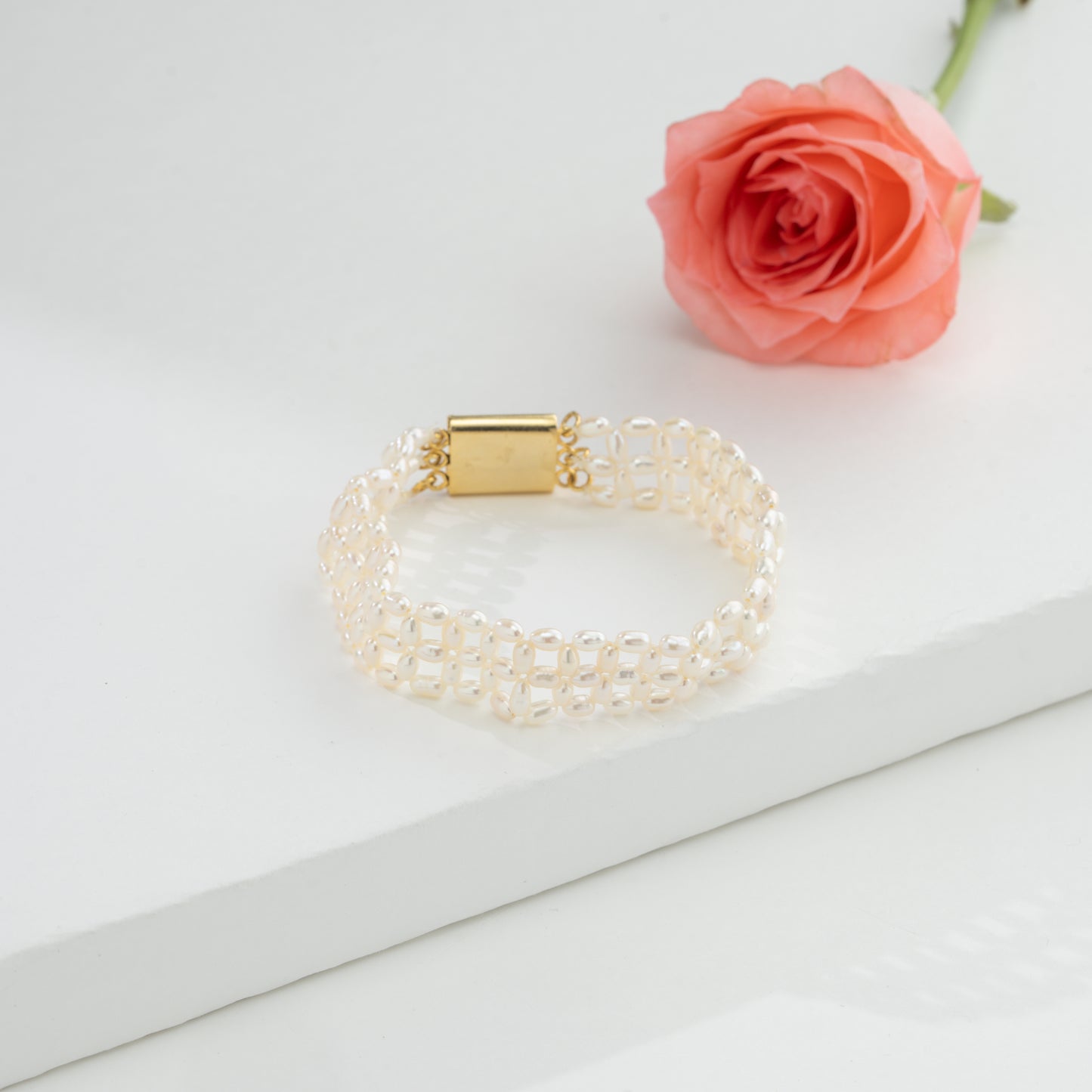 4.0-5.0mm White Rice Freshwater Pearl Bracelet