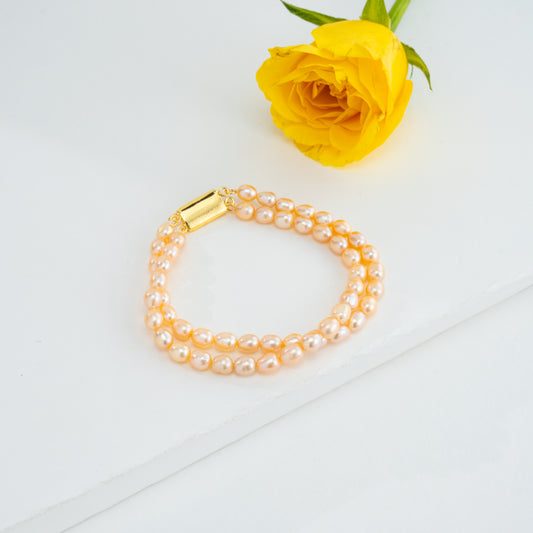 6.0-7.0mm Pink Drop Freshwater Pearl Bracelet