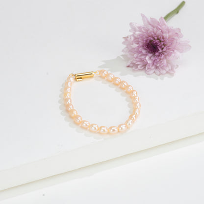 6.0-7.0mm Superior Pink Drop Freshwater Pearl Bracelet