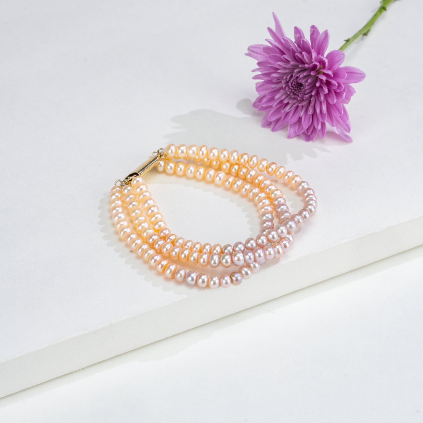 4.0-5.0mm Multicolor Button Freshwater Pearl Bracelet