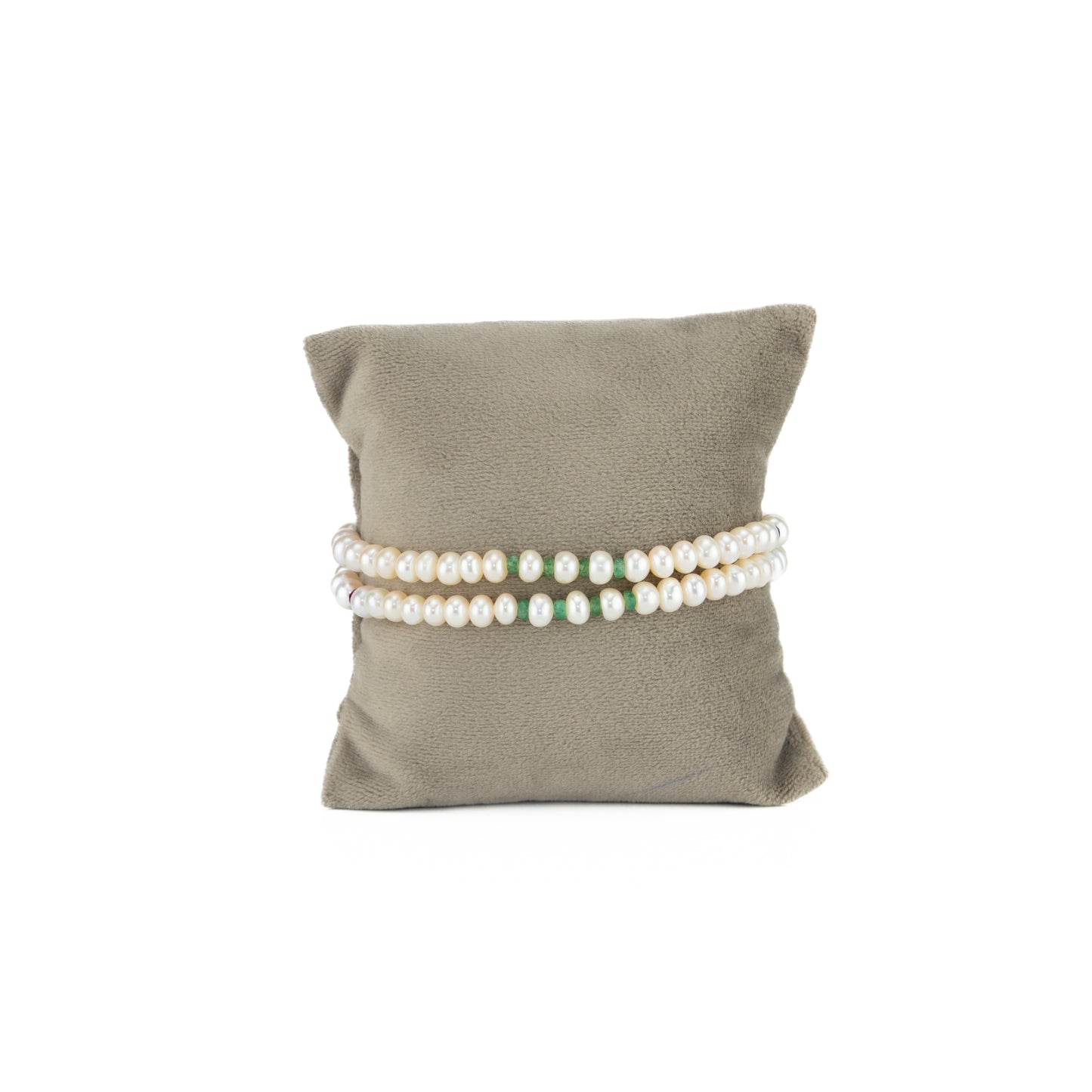 5.0-6.0mm Natural Ruby Emerald Blue Sapphire Button White Freshwater Pearl Bracelet