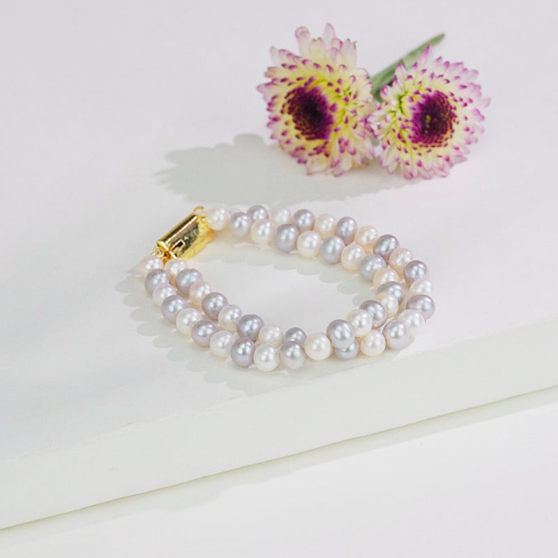 6.0-7.0mm Multicolor Near Round Freshwater Pearl Bracelet