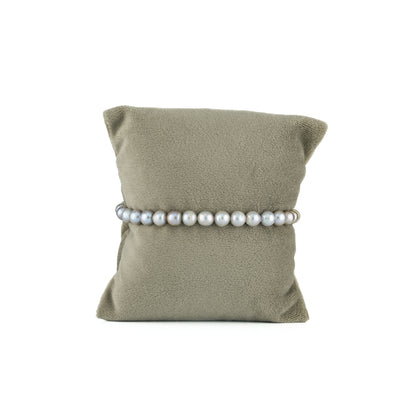 6.0-7.0mm Grey Near Round Freshwater Pearl Bracelet