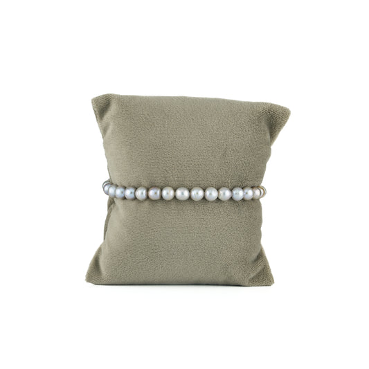 6.0-7.0mm Grey Near Round Freshwater Pearl Bracelet