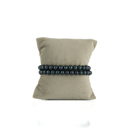 6.0-7.0mm Black Near Round Freshwater Pearl Bracelet