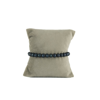 7.0-8.0mm Black Near Round Single Row Freshwater Pearl Bracelet