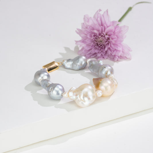 21.0-22.0mm Mix Multicolor Freshwater Pearl Bracelet