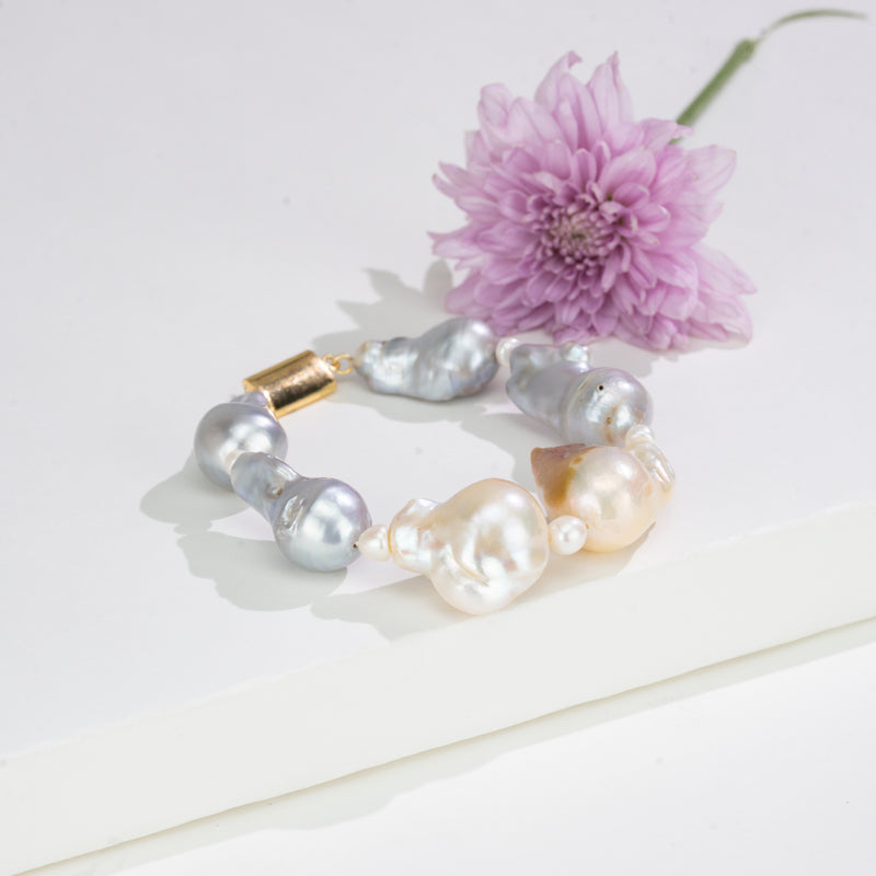 21.0-22.0mm Mix Multicolor Freshwater Pearl Bracelet
