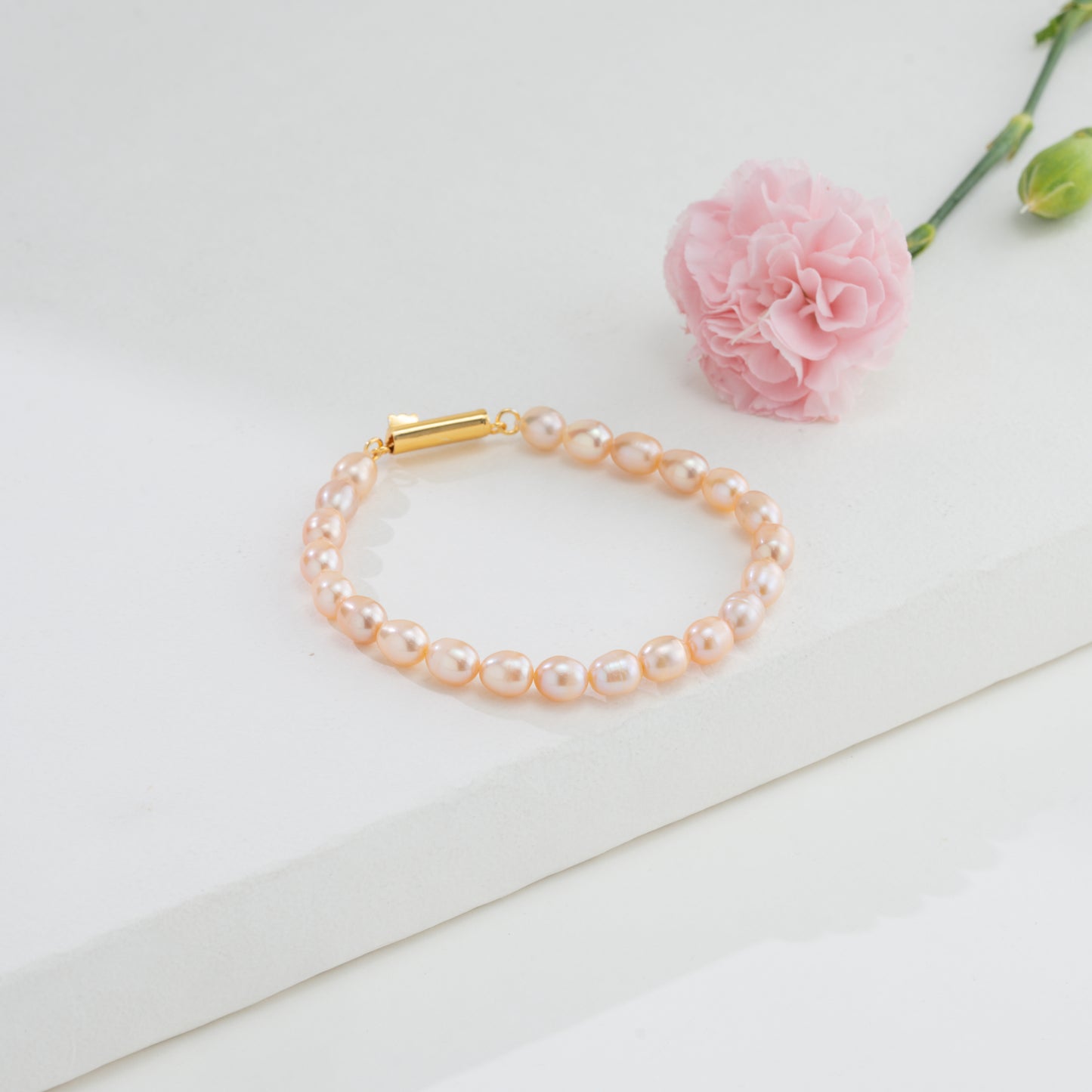 7.0-8.0mm Superior Pink Drop Freshwater Pearl Bracelet
