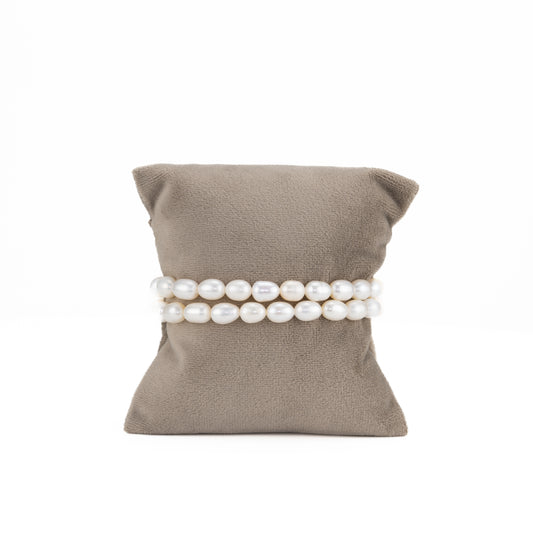 8.0-9.0mm White Drop Freshwater Pearl Bracelet