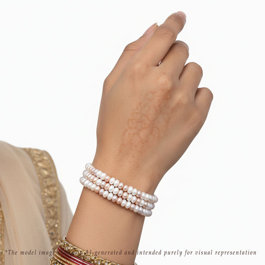 3.0-4.0mm Multicolor Button Freshwater Pearl Bracelet