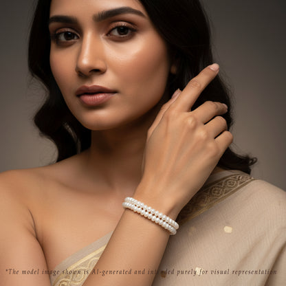 3.0-4.0mm Favorite White Button Freshwater Pearl Bracelets