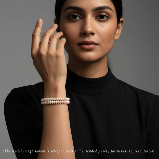 4.0-5.0mm Graceful Pink Button Freshwater Pearl Bracelet