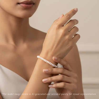 4.0-5.0mm Pink Button Freshwater Pearl Bracelet