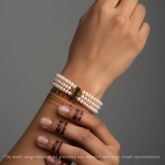 4.0-5.0mm Striking Pink Button Freshwater Pearl Bracelet