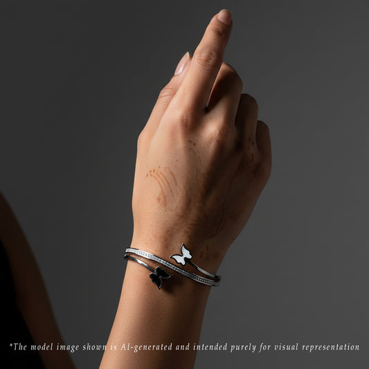 Classic Multicolor Butterfly  Freshwater Pearl Bracelet