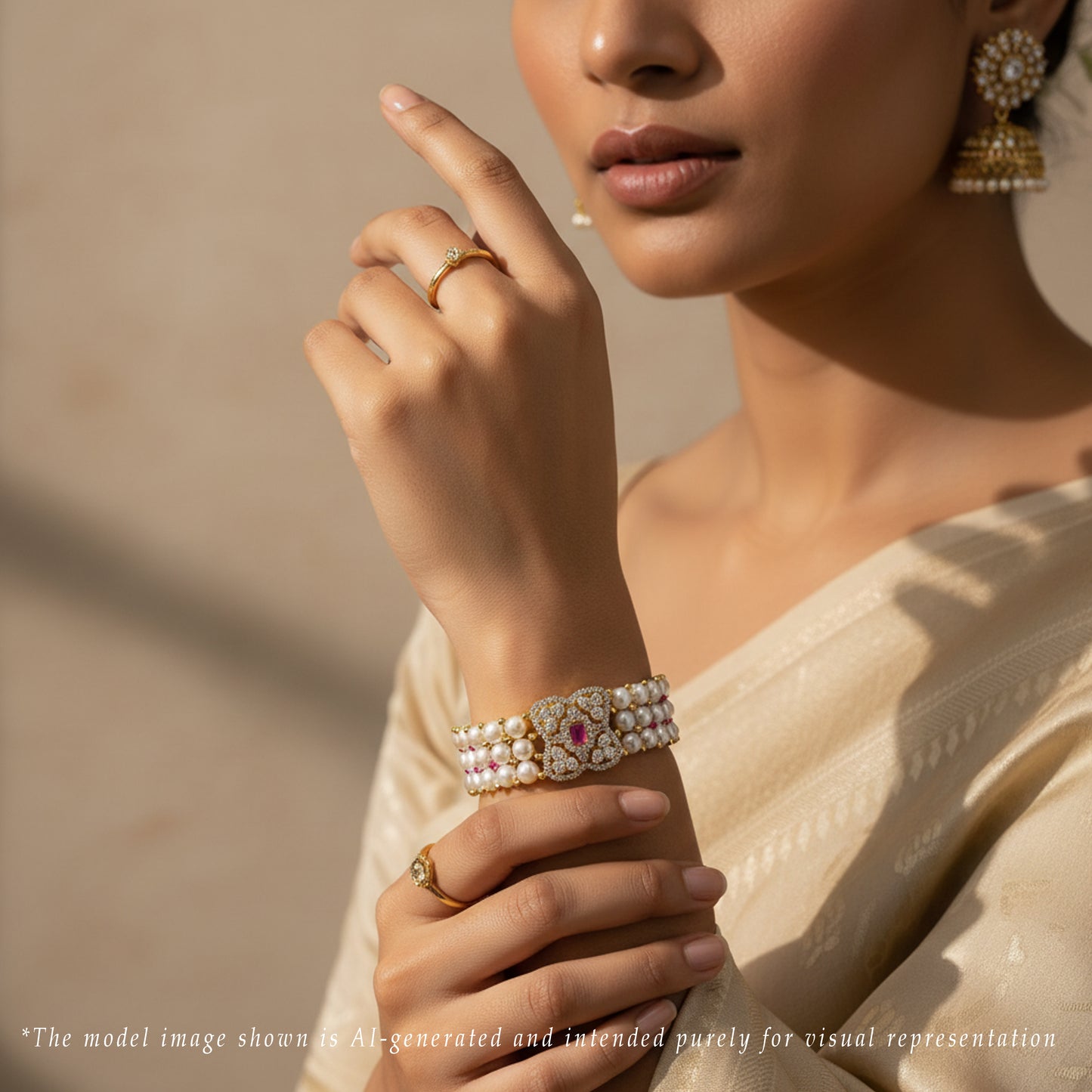 Velvety Red Stone White Freshwater Pearl Bracelet