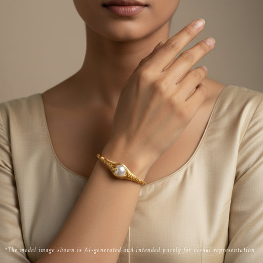 Genuine White Near Round Freshwater Pearl Bracelet