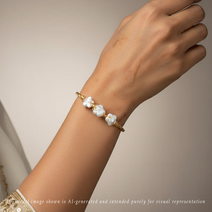 Fancy White Baroque Freshwater Pearl Bracelet