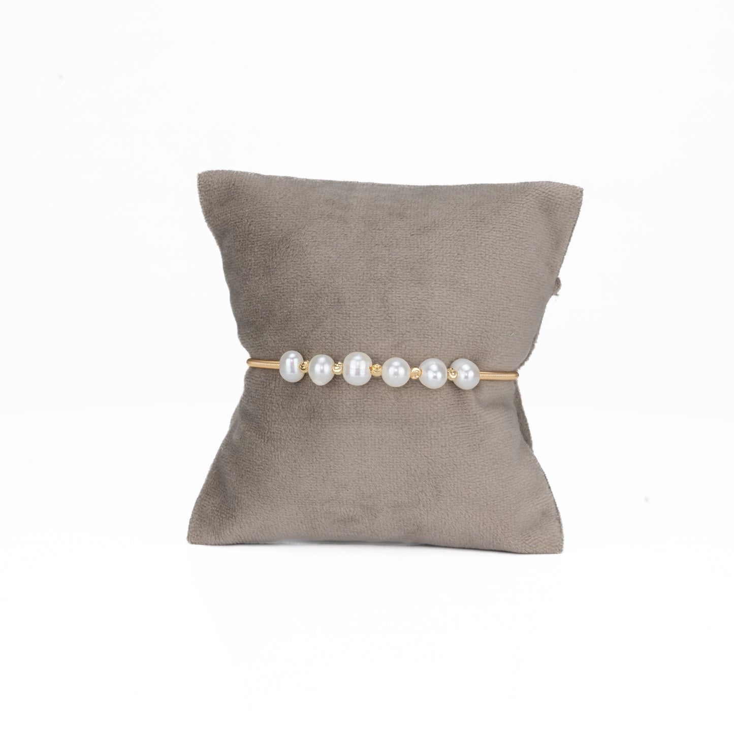 Sparkly White Near Round Freshwater Pearl Bracelet