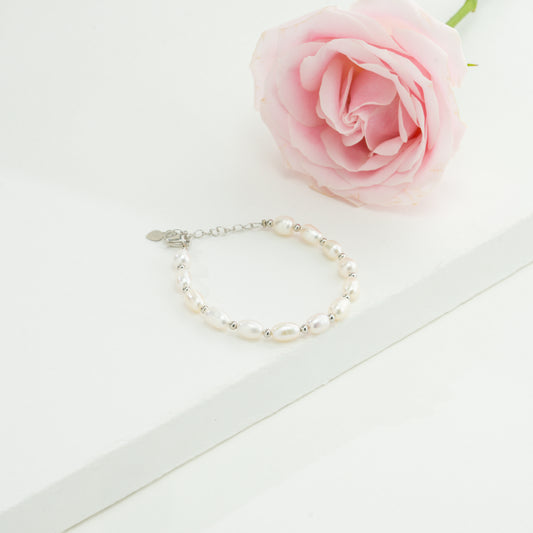 Delicate White Drop Freshwater Pearl Bracelet