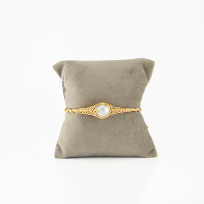 Genuine White Near Round Freshwater Pearl Bracelet