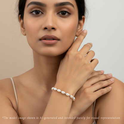 Delicate White Drop Freshwater Pearl Bracelet