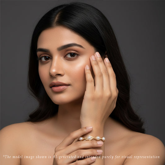 Refined White Near Round Freshwater Pearl Bracelet