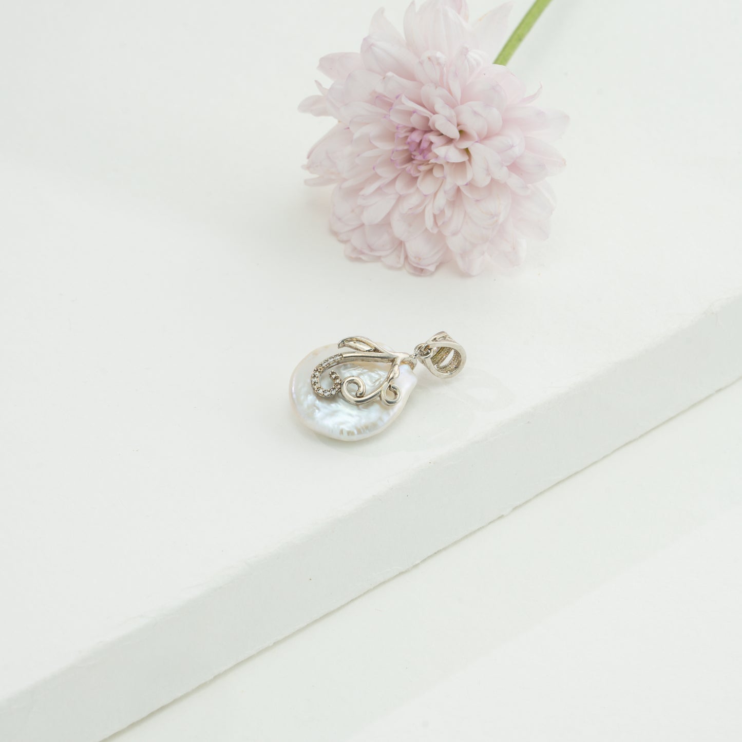 White Baroque Freshwater Pearl Locket