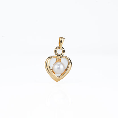 Golden Heart Freshwater Pearl Locket