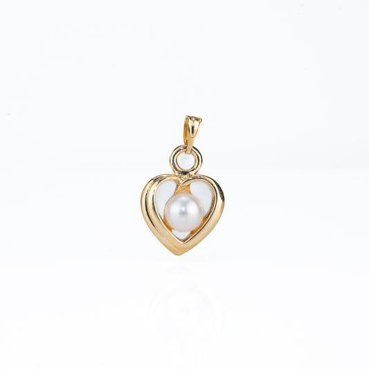 Golden Heart Freshwater Pearl Locket