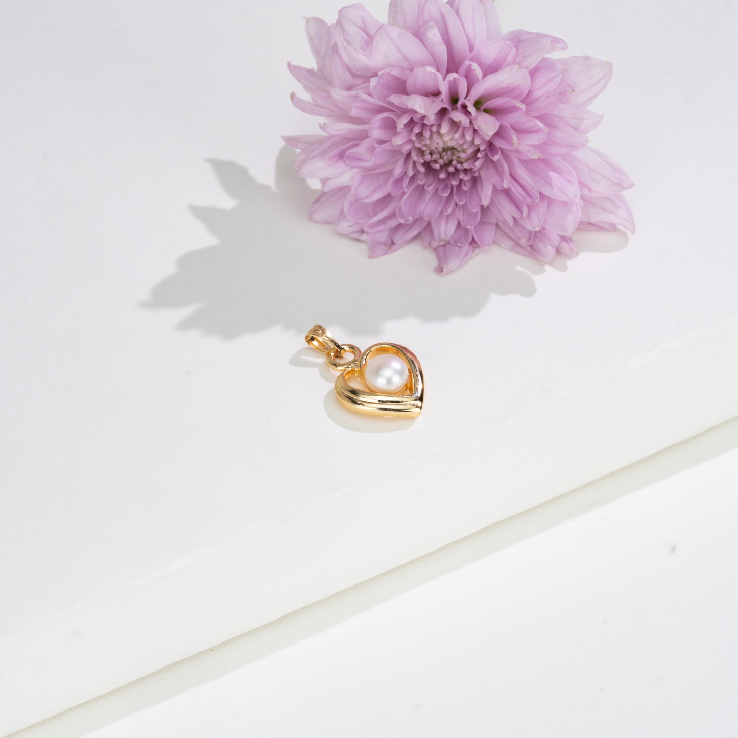 Golden Heart Freshwater Pearl Locket