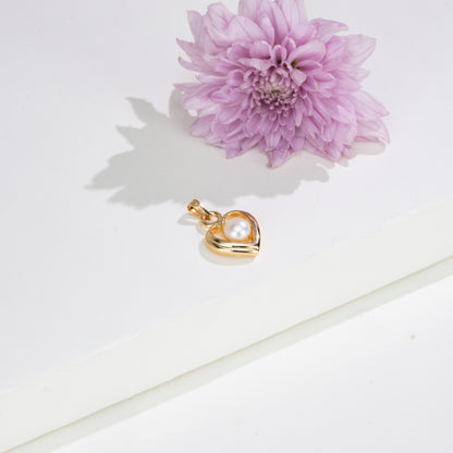Golden Heart Freshwater Pearl Locket