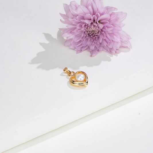 Golden Heart Freshwater Pearl Locket
