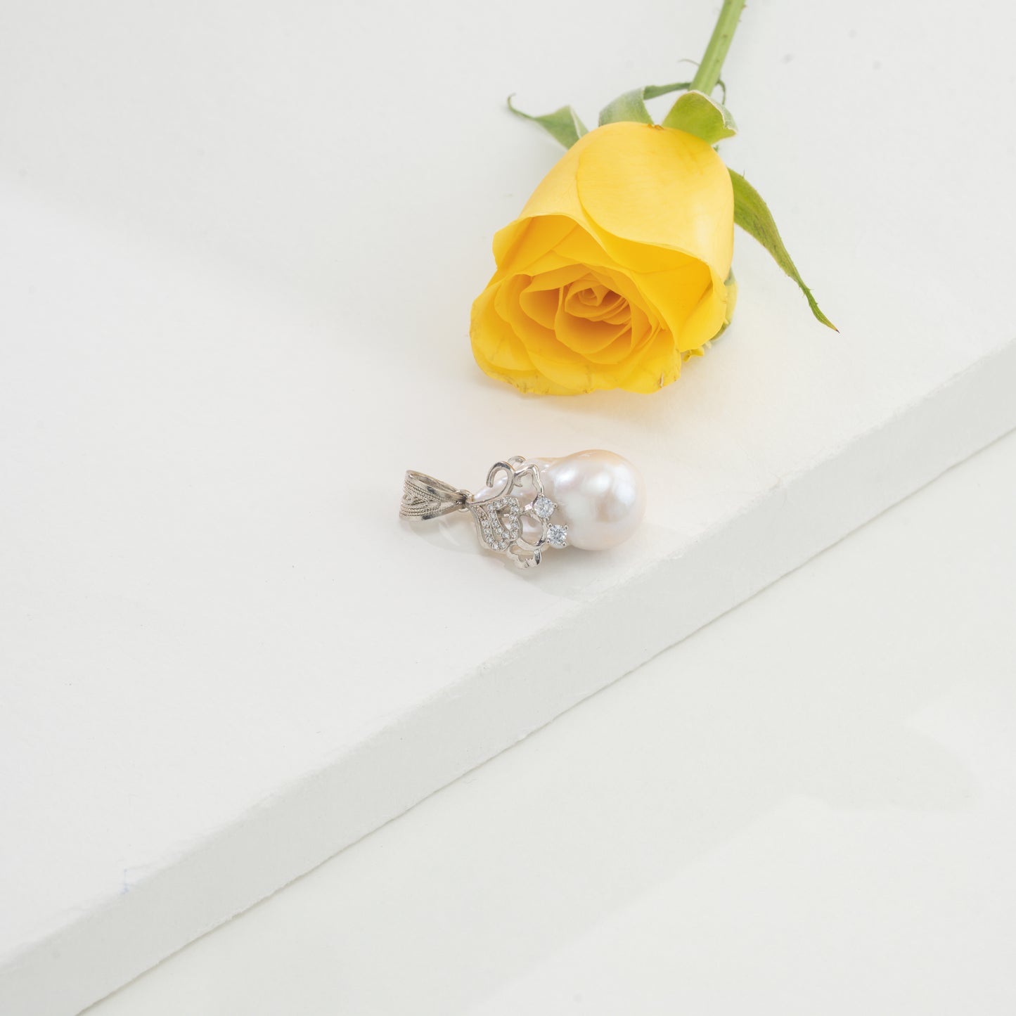 White Baroque Freshwater Pearl Locket